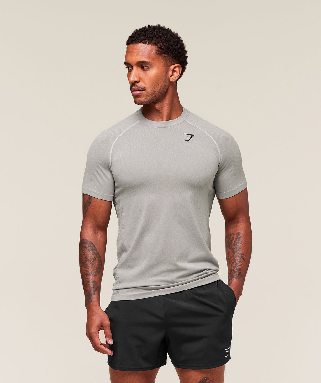 Vital Seamless T-Shirt - Light Grey/Smokey Grey — imagem 1