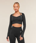 Vital Sweetheart Neck Crop Top - Black Marl — imagem 1