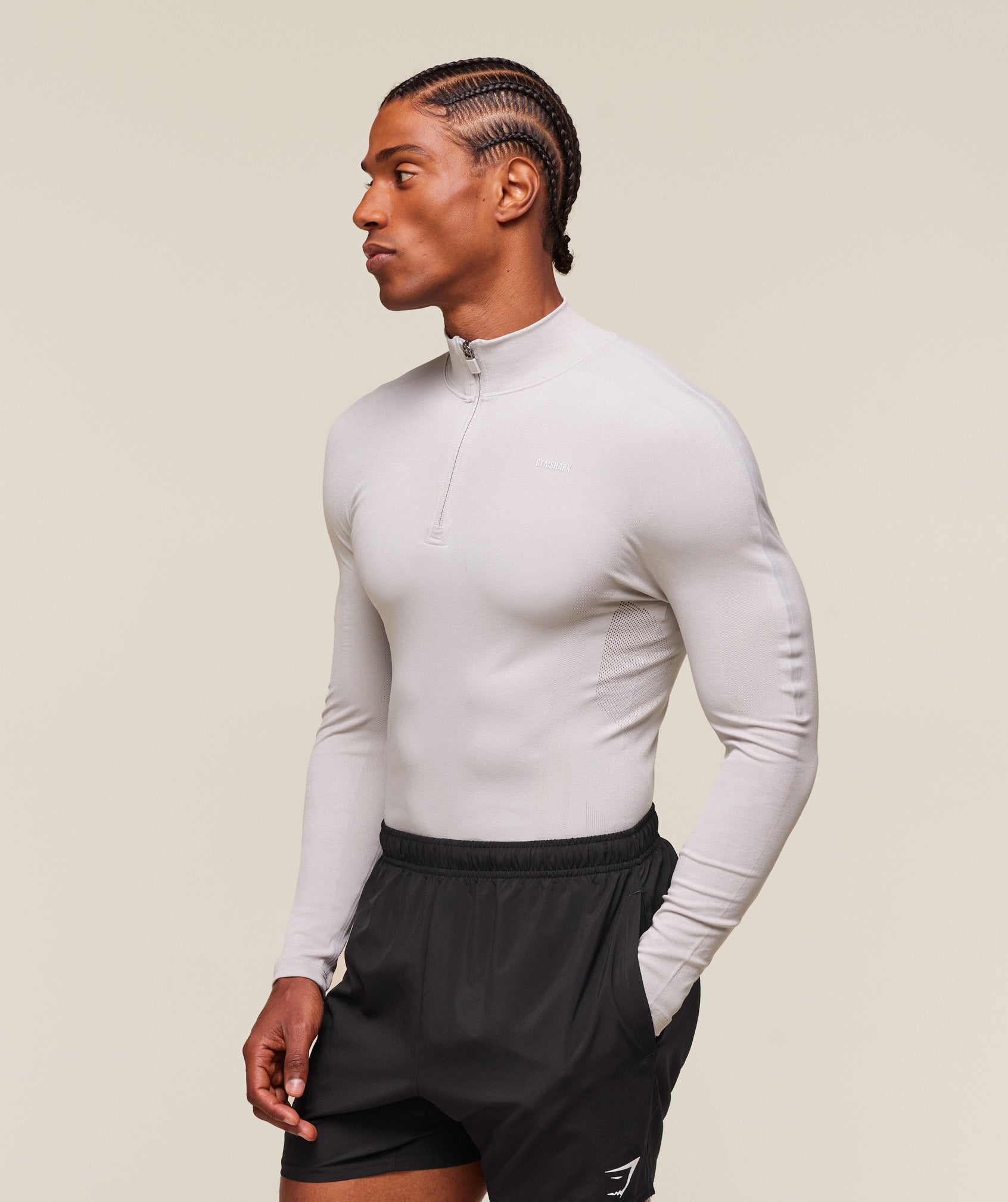 everywear Warp Knit 1/4 Zip - Tame Grey — imagem 4